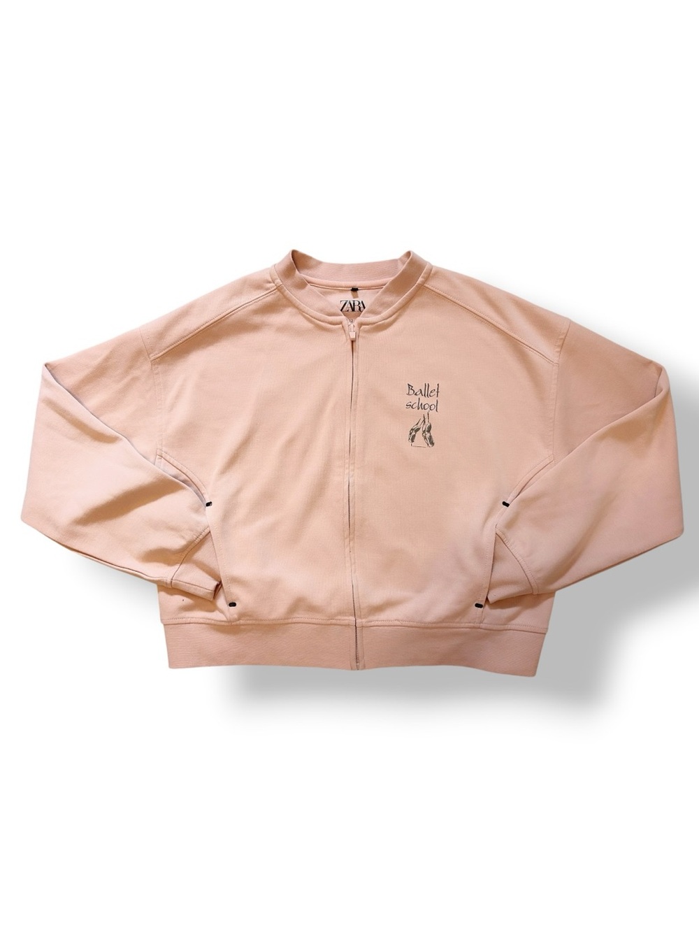 Zara | “Ballet School” Zip-Up Bomber Sweatshirt Jacket (11-12) 🩰